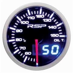 Ceas indicator temperatura ulei, digital, LED, fi52mm, 12V, multicolor, cu senzor si suport, RSP GLED528 RaceSport