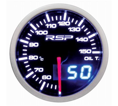 Ceas indicator temperatura ulei, digital, LED, fi52mm, 12V, multicolor, cu senzor si suport, RSP GLED528 RaceSport