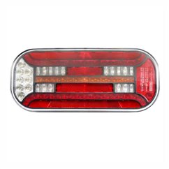 Lampa spate 302x130, LED, 7 functii, cu triunghi, ceata, mers inapoi si iluminare numar, dreapta, FT-610 P T Led DI Fristom