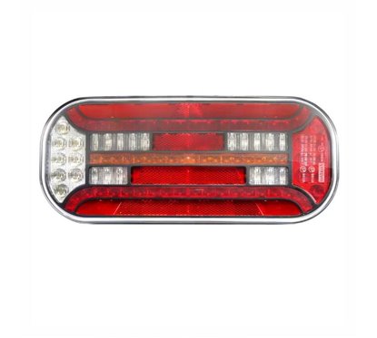 Lampa spate 302x130, LED, 7 functii, cu triunghi, ceata, mers inapoi si iluminare numar, dreapta, FT-610 P T Led DI Fristom