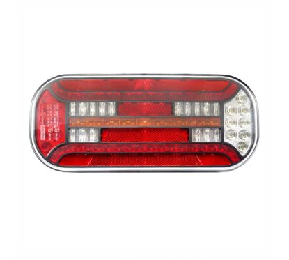 Lampa spate 302x130, LED, 7 functii, cu triunghi, ceata, mers inapoi si iluminare numar, stanga, FT-610 L T Led DI Fristom