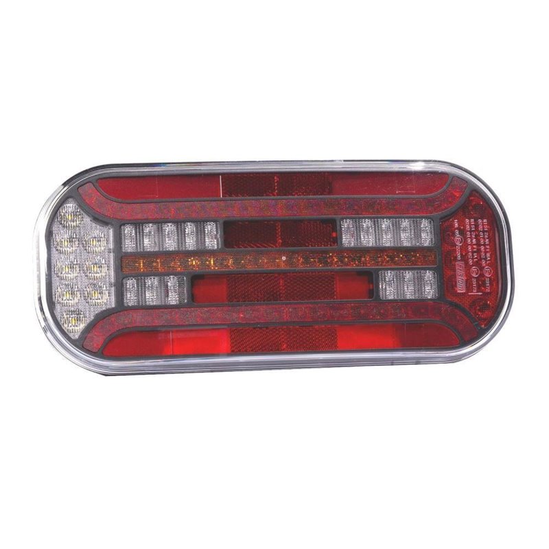 Lampa spate 302x130, LED, 7 functii cu iluminare numar, stanga, FT-600 L T Led DI Fristom Lampa spate 302x130, LED, 7 functii cu iluminare numar, stanga, FT-600 L T Led DI Fristom