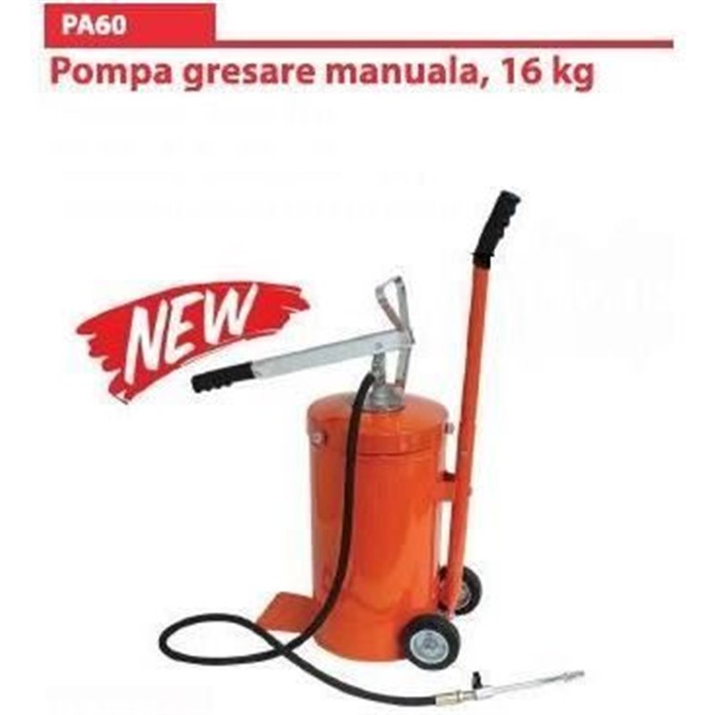 Pompa gresat manuala pe roti 16kg PA60 Pompa gresat manuala pe roti 16kg PA60