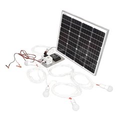 Set panou solar 50W 12-24V priza bricheta 4 becuri 5W BK87420