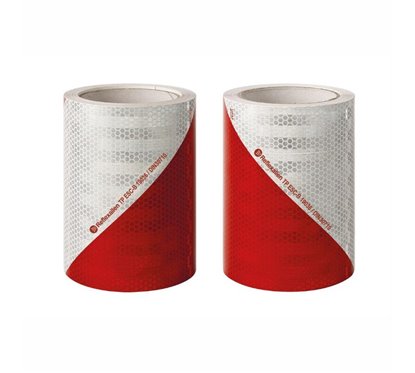 Set 2 role banda reflectorizanta alb-rosu, 2 x 9m x 141mm, stanga si dreapta, DIN30710, 7364HIM Reflex