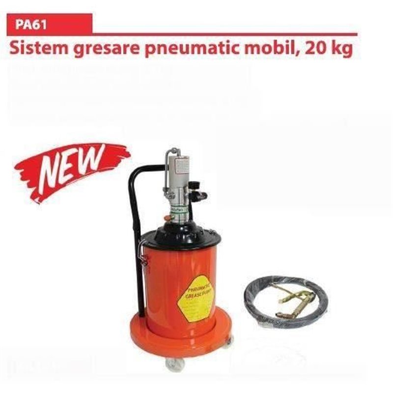 Pompa gresat pneumatica mobila 20kg PA61