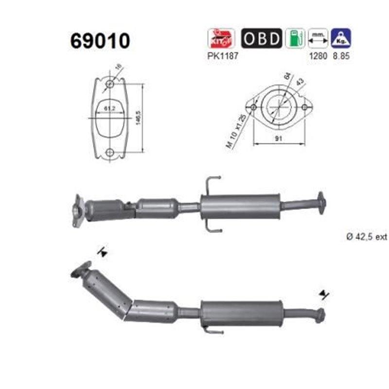 Catalizator Euro5/Euro6 - AS 69010