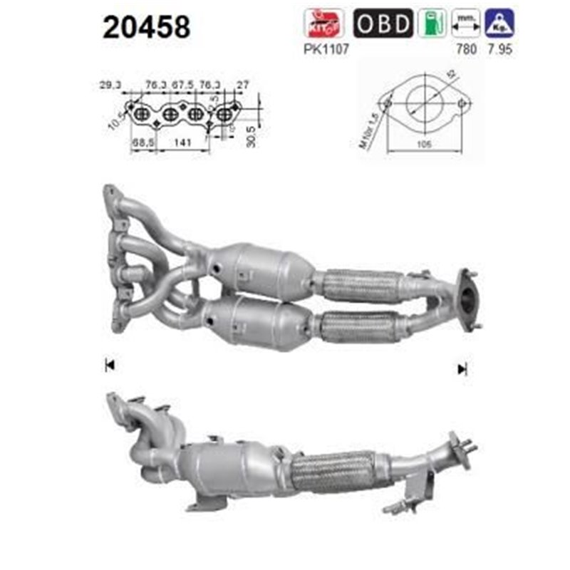 Catalizator FORD C-MAX, FOCUS Euro5/Euro6 - AS 20458