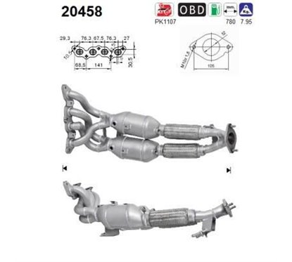 Catalizator FORD C-MAX, FOCUS Euro5/Euro6 - AS 20458