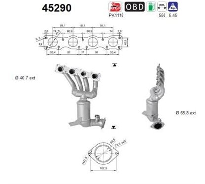 Catalizator BMW Seria 1, Seria 3 Euro4/Euro5 - AS 45290