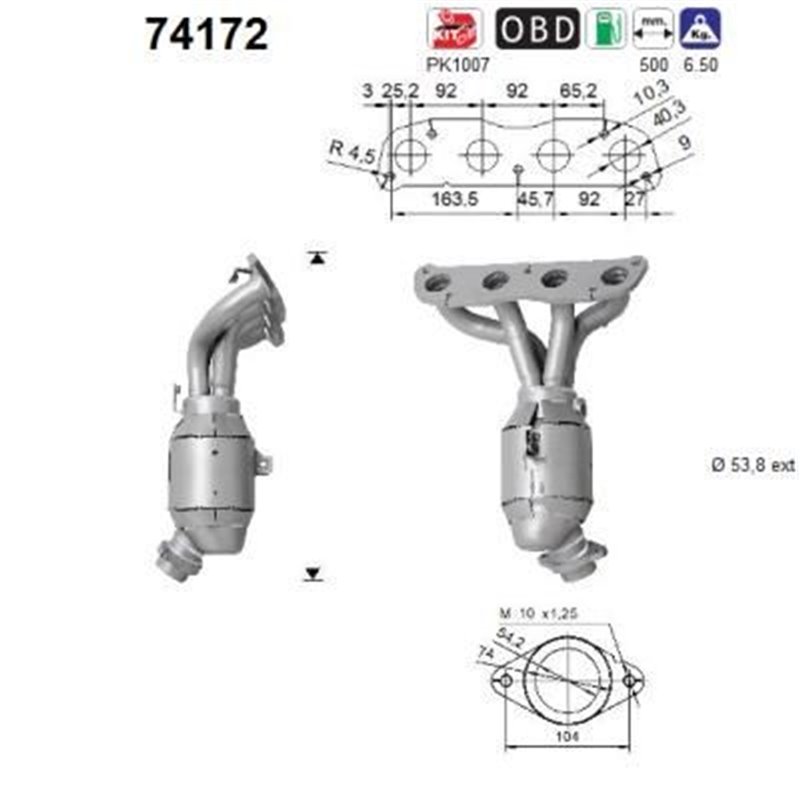 Catalizator NISSAN QASHQAI Euro 5 - AS 74172