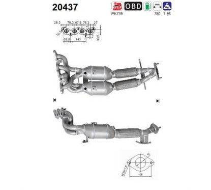 Catalizator FORD FOCUS, MONDEO - AS 20437