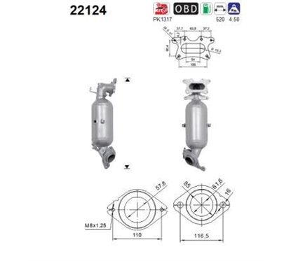 Catalizator HONDA CR-V IV (RM) Euro5/Euro6 - AS 22124