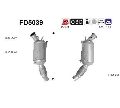 Filtru de particule BMW Seria 5, Seria 1, Seria 3 - AS FD5039