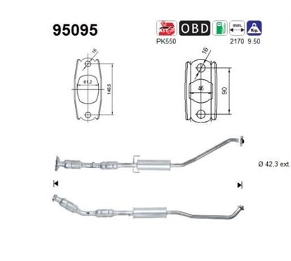 Catalizator TOYOTA COROLLA - AS 95095