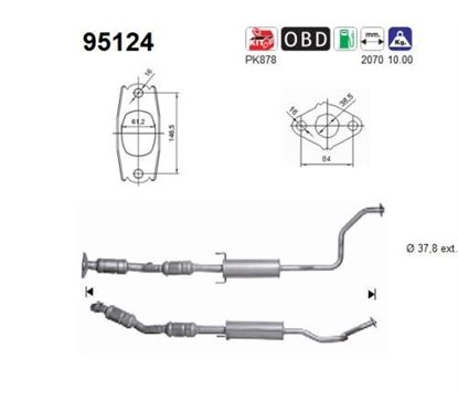 Catalizator TOYOTA Prius II Liftback (XW20) - AS 95124