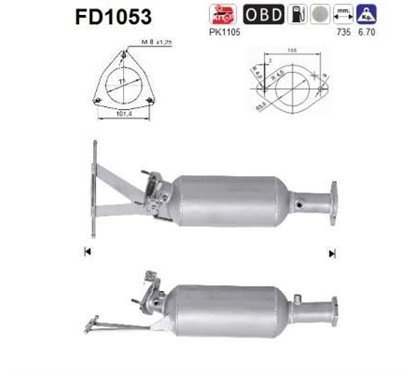 Filtru de particule VOLVO V70, S60 - AS FD1053