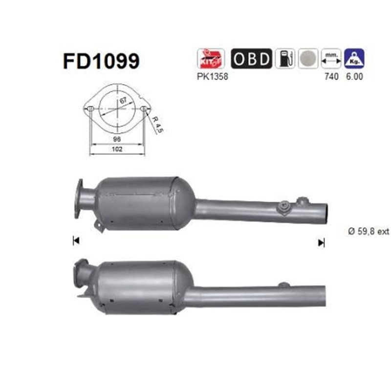 Filtru de particule RENAULT LAGUNA - AS FD1099