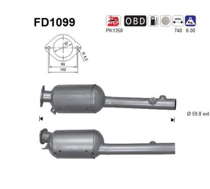 Filtru de particule RENAULT LAGUNA - AS FD1099