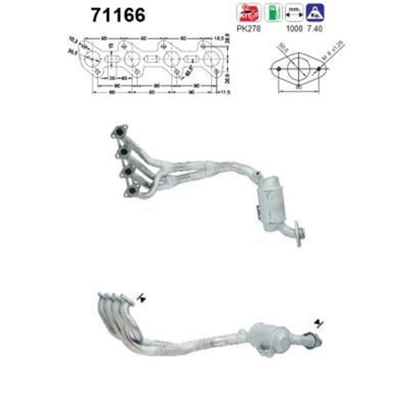 Catalizator MERCEDES-BENZ Clasa A (W168) - AS 71166