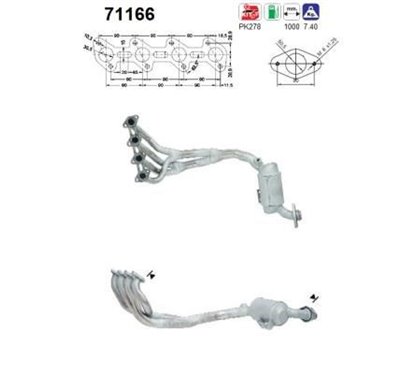 Catalizator MERCEDES-BENZ Clasa A (W168) - AS 71166