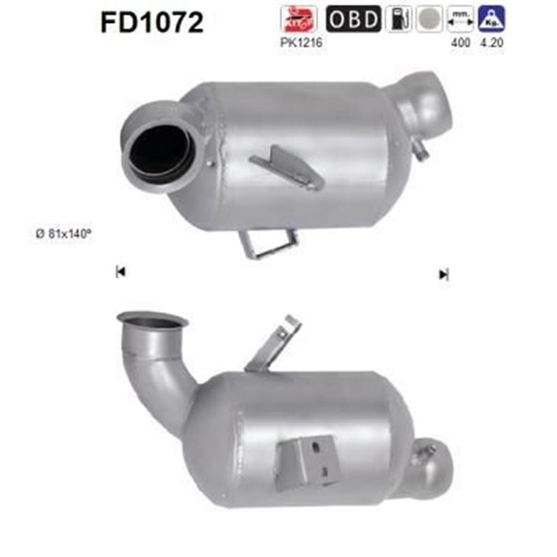 Filtru de particule MERCEDES-BENZ Clasa C, GLK, Clasa E Euro 5 - AS FD1072