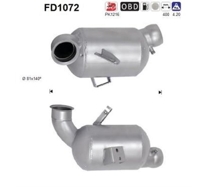 Filtru de particule MERCEDES-BENZ Clasa C, GLK, Clasa E Euro 5 - AS FD1072