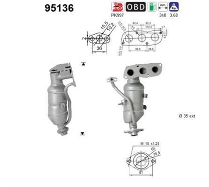 Catalizator TOYOTA YARIS - AS 95136