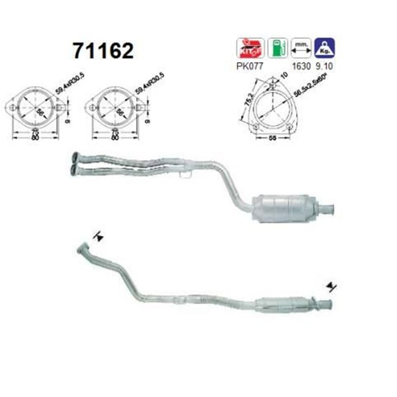 Catalizator MERCEDES-BENZ Clasa C Sedan (W202) - AS 71162