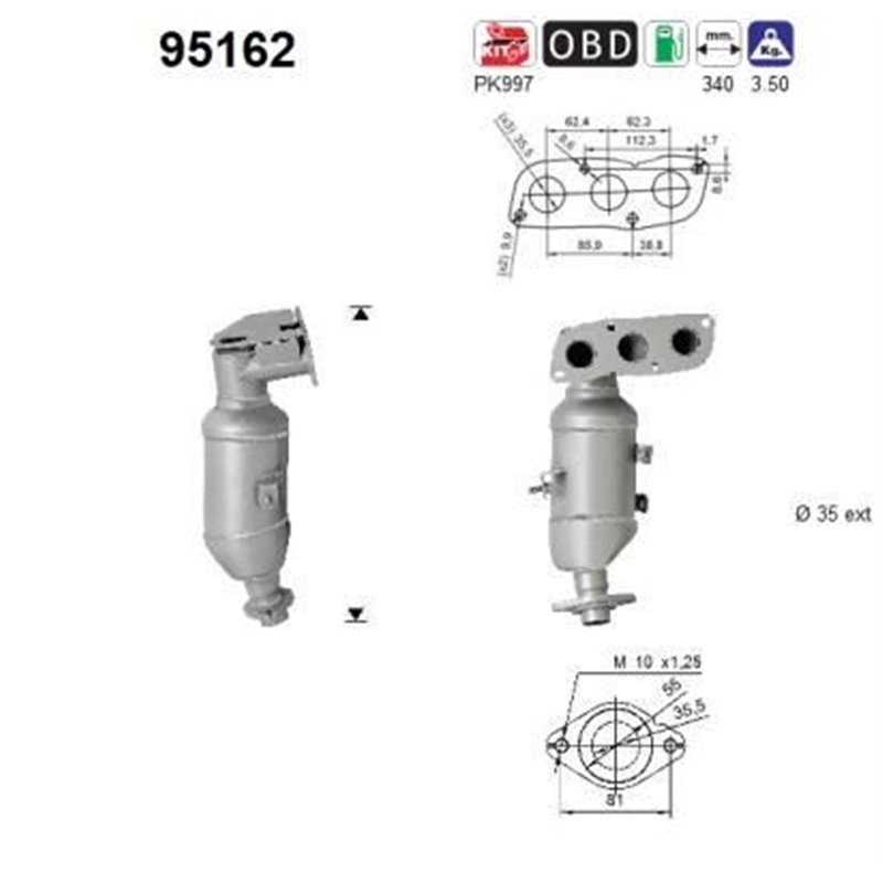 Catalizator TOYOTA YARIS - AS 95162