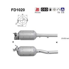 Filtru de particule RENAULT MEGANE, SCÉNIC, GRAND SCÉNIC - AS FD1020