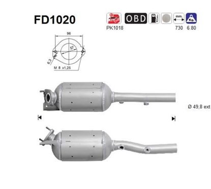 Filtru de particule RENAULT MEGANE, SCÉNIC, GRAND SCÉNIC - AS FD1020