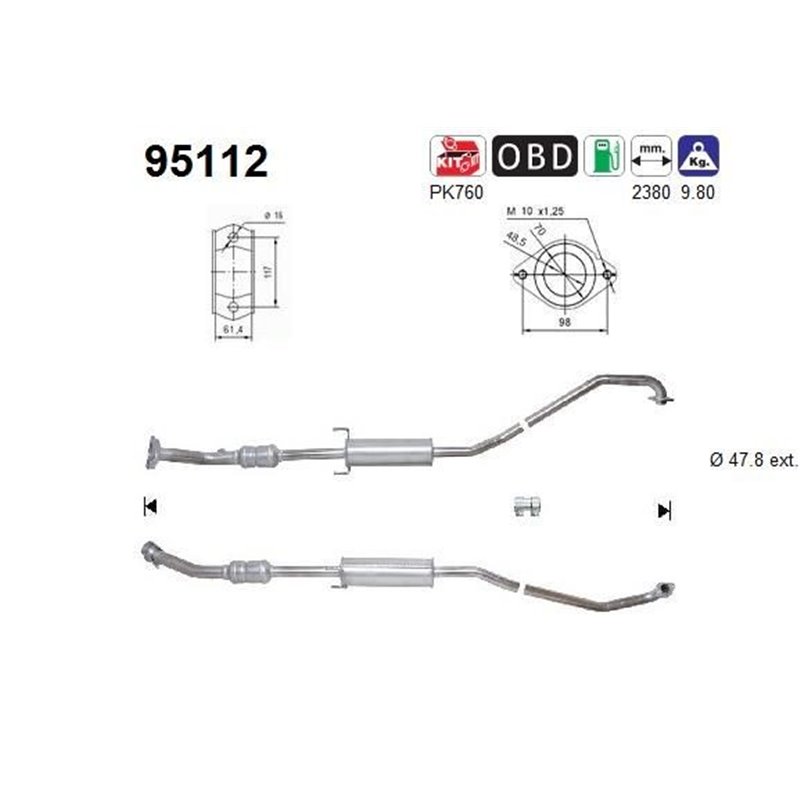 Catalizator TOYOTA AVENSIS - AS 95112