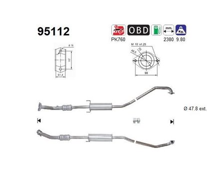 Catalizator TOYOTA AVENSIS - AS 95112