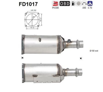 Filtru de particule PEUGEOT 307 - AS FD1017