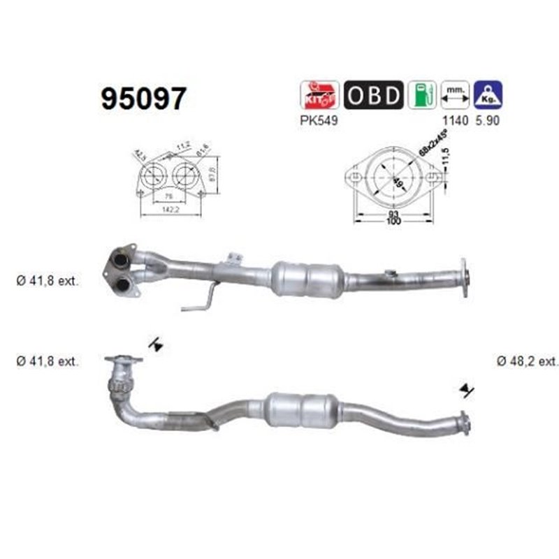 Catalizator TOYOTA AVENSIS - AS 95097