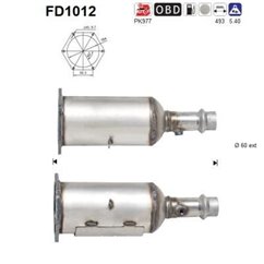 Filtru de particule PEUGEOT 607 Sedan - AS FD1012