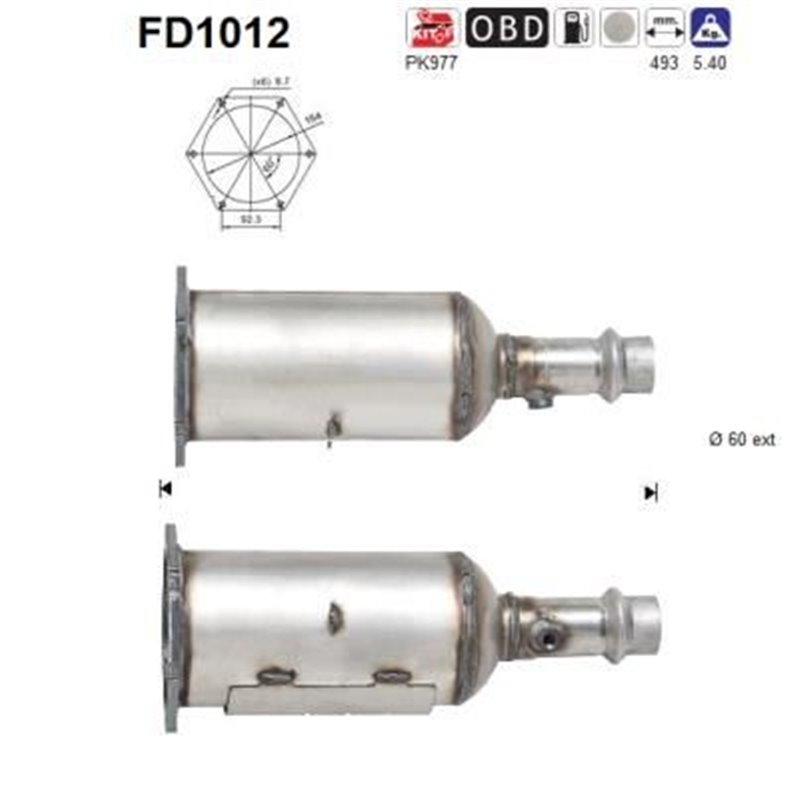 Filtru de particule PEUGEOT 607 Sedan - AS FD1012