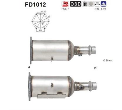 Filtru de particule PEUGEOT 607 Sedan - AS FD1012