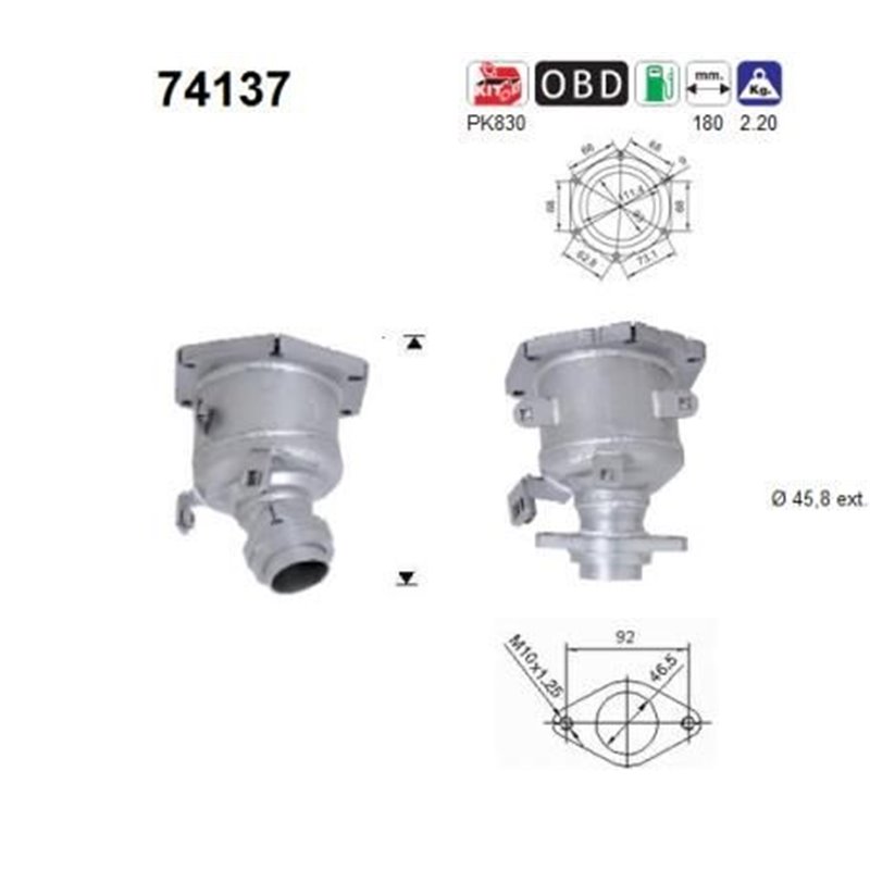 Catalizator NISSAN MICRA, NOTE Euro 4 (D4) - AS 74137