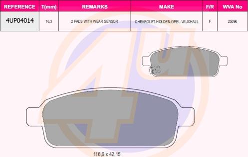 4U 4UP04014 - Set placute frana,frana disc aaoparts.ro