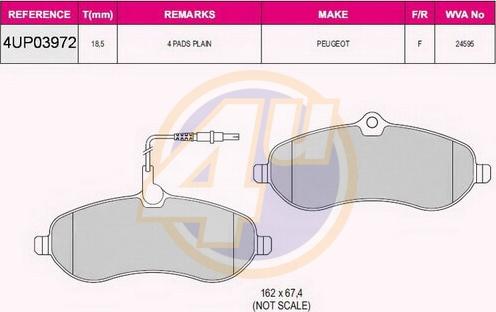 4U 4UP03972 - Set placute frana,frana disc aaoparts.ro