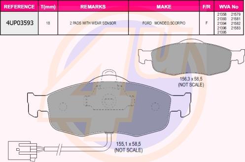 4U 4UP03593 - Set placute frana,frana disc aaoparts.ro