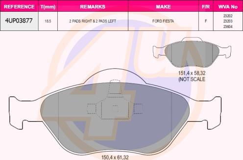 4U 4UP03877 - Set placute frana,frana disc aaoparts.ro