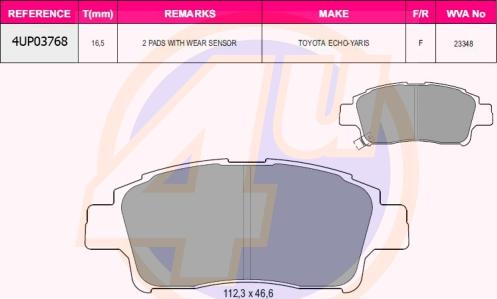 4U 4UP03768 - Set placute frana,frana disc aaoparts.ro