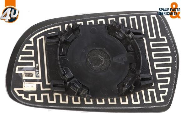 4U Autoparts 41604VV - Sticla oglinda, oglinda retrovizoare exterioara aaoparts.ro