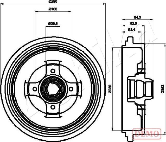 4X4 ESTANFI EST-56-00-0913C - Tambur frana aaoparts.ro