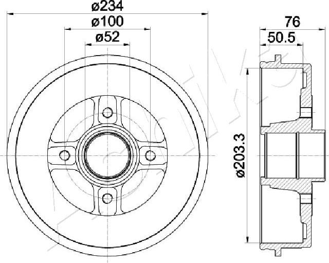4X4 ESTANFI EST-56-00-0704 - Tambur frana aaoparts.ro