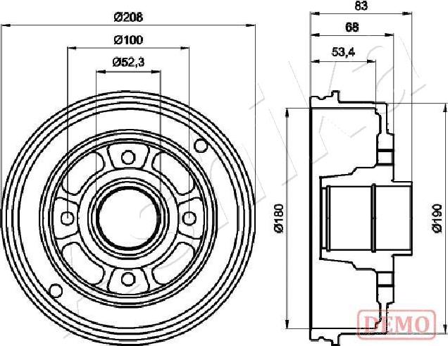 4X4 ESTANFI EST-56-00-0707C - Tambur frana aaoparts.ro