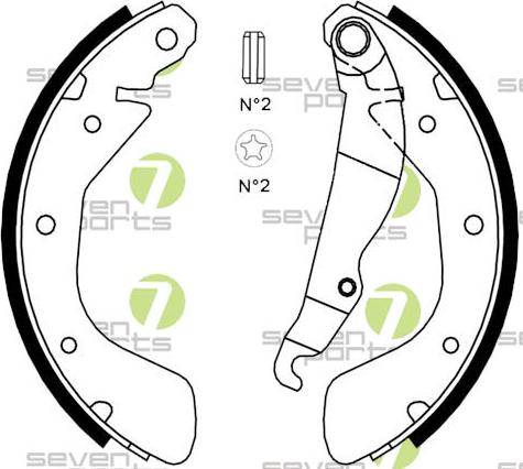 7 SEVEN PARTS SVG10384 - Set saboti frana aaoparts.ro